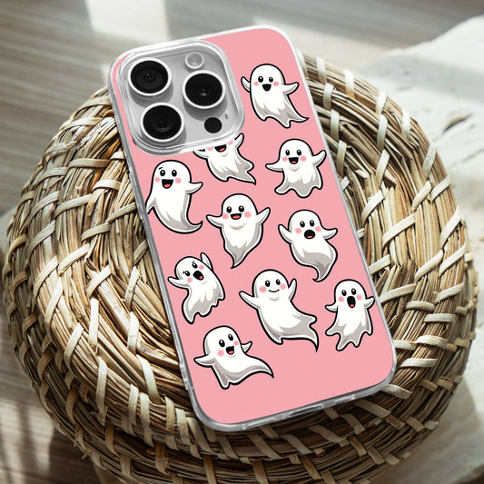 Ghost Pattern TPU Clear Case for iPhone & Samsung Phones