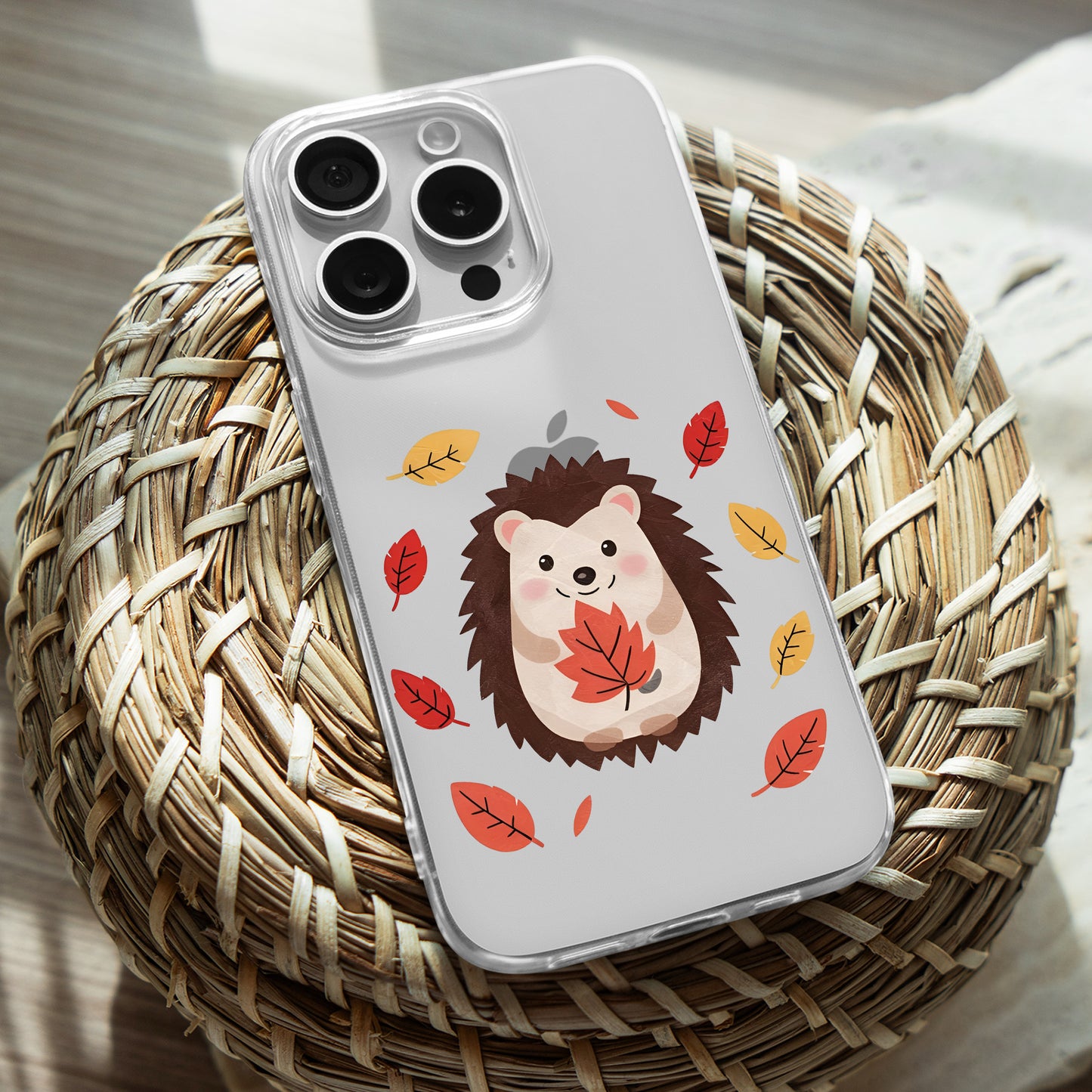 Cute Hedgehog TPU Clear Case for iPhone & Samsung Phones