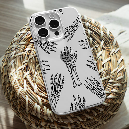 Creepy Skulls Hand TPU Clear Case for iPhone & Samsung Phones