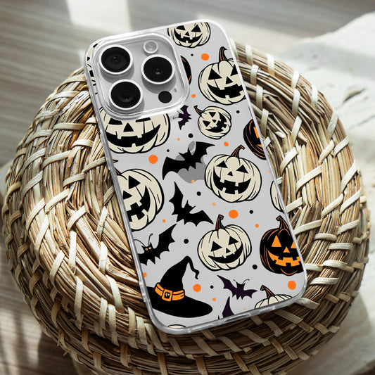 Jack O Lantern White TPU Clear Case for iPhone & Samsung Phones