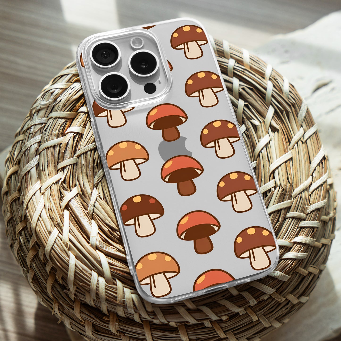 Mushroom Pattern TPU Clear Case for iPhone & Samsung Phones