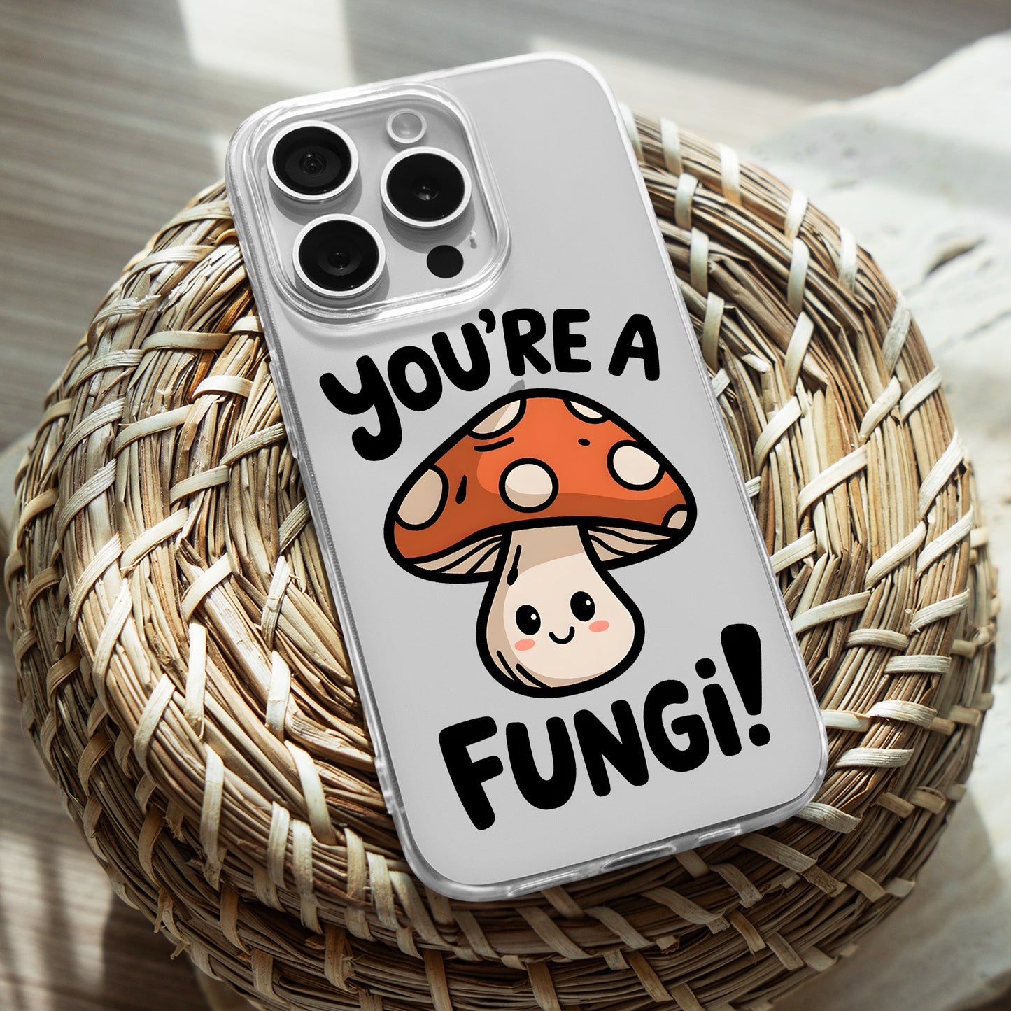 Cute Mushroom TPU Clear Case for iPhone & Samsung Phones