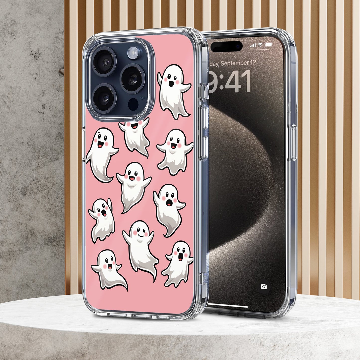 Ghost Pattern TPU Clear Phone Case for iPhone & Samsung Phones