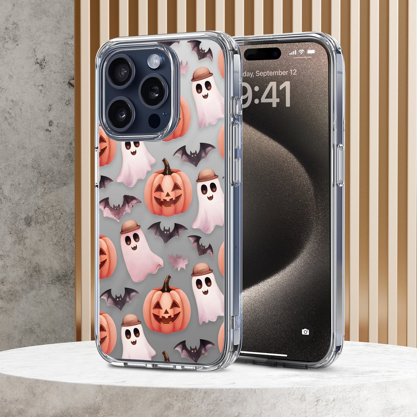 Ghost Pattern 2 TPU Clear Phone Case for iPhone & Samsung Phones