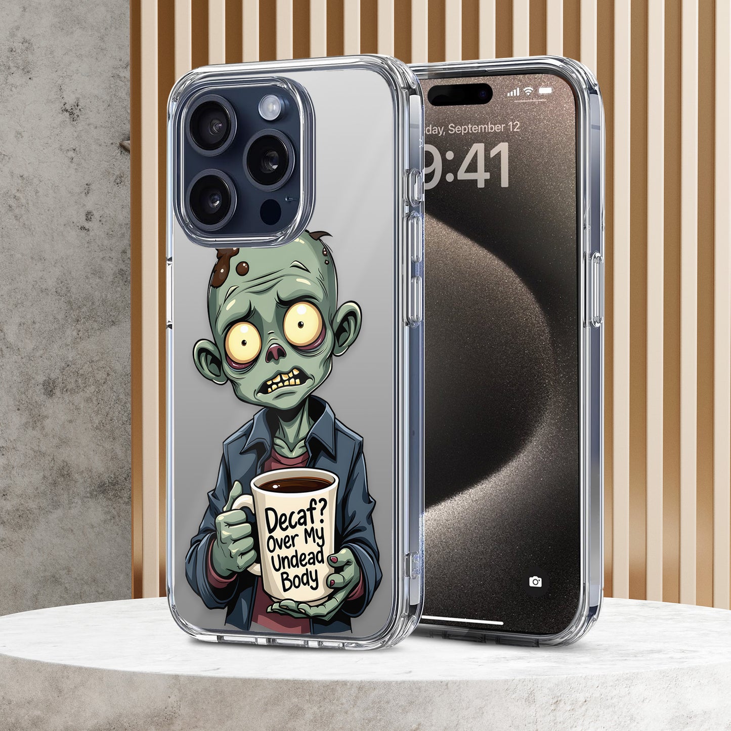 Zombie Coffee TPU Clear Case for iPhone & Samsung Phones