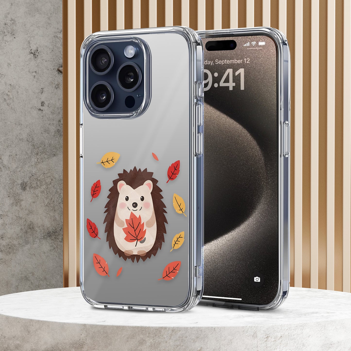 Cute Hedgehog TPU Clear Case for iPhone & Samsung Phones