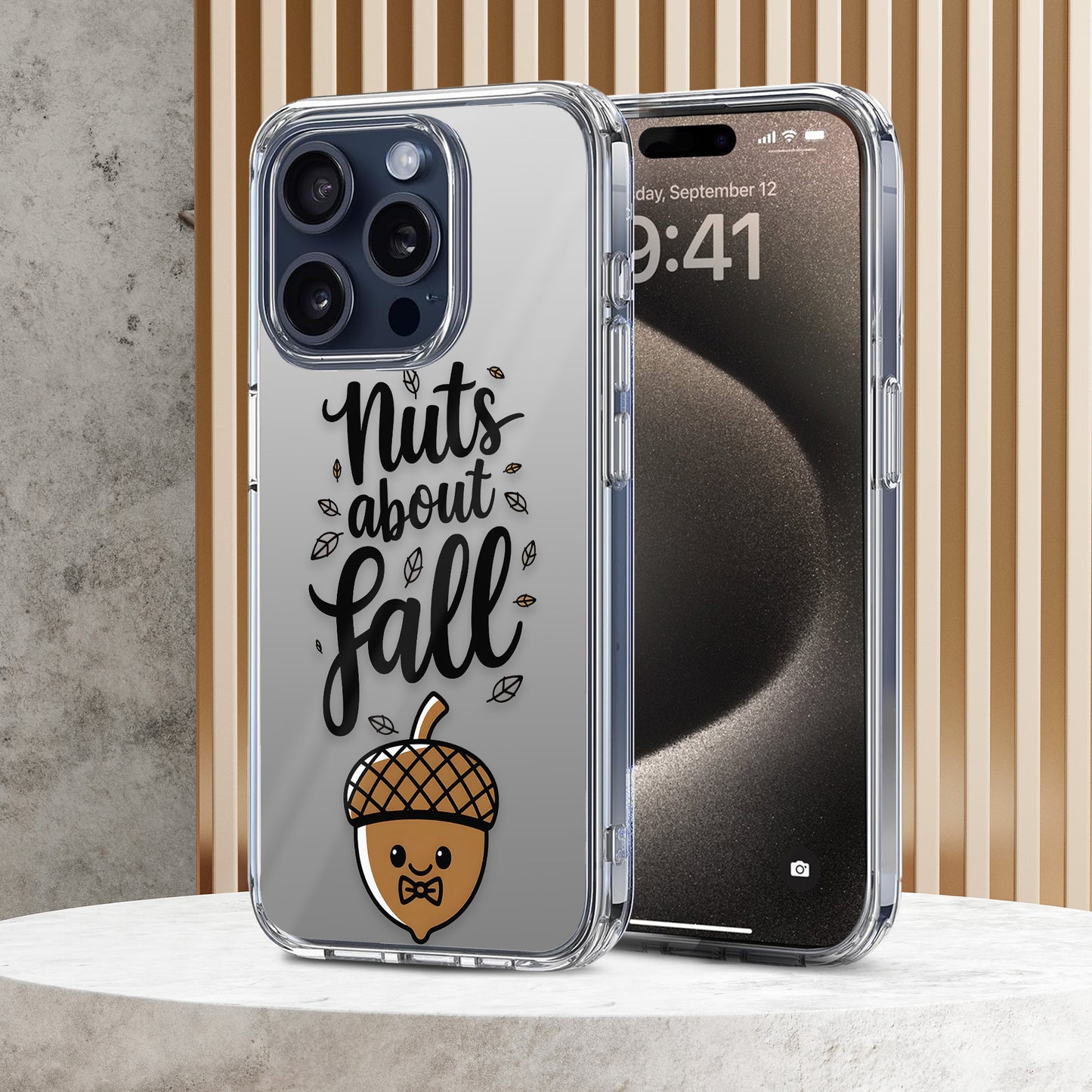 Nuts About Fall TPU Clear Case for iPhone & Samsung Phones