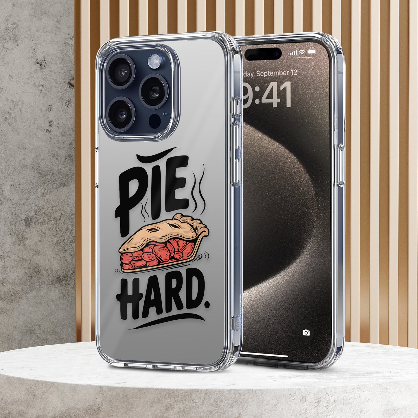 Pie Hard Fall TPU Clear Case for iPhone & Samsung Phones