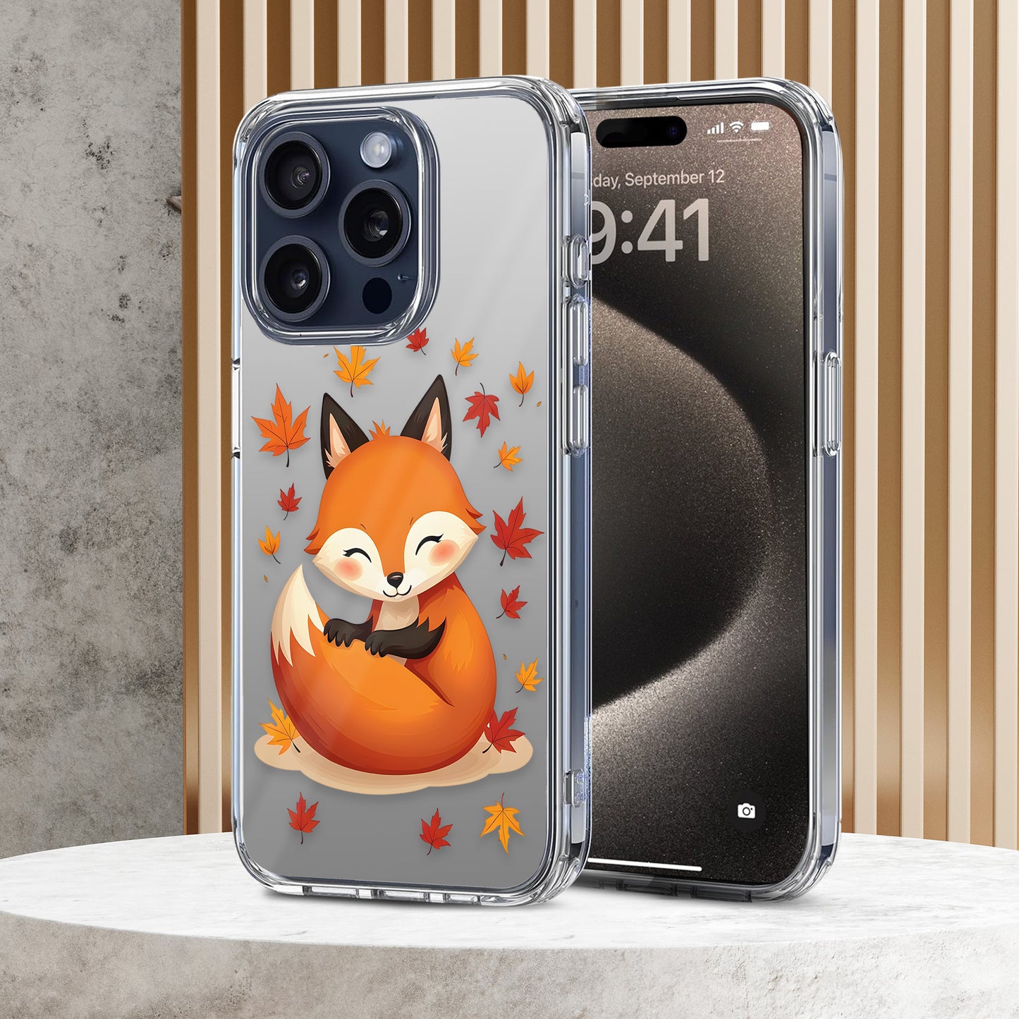 Fox Curled Up TPU Clear Case for iPhone & Samsung Phones