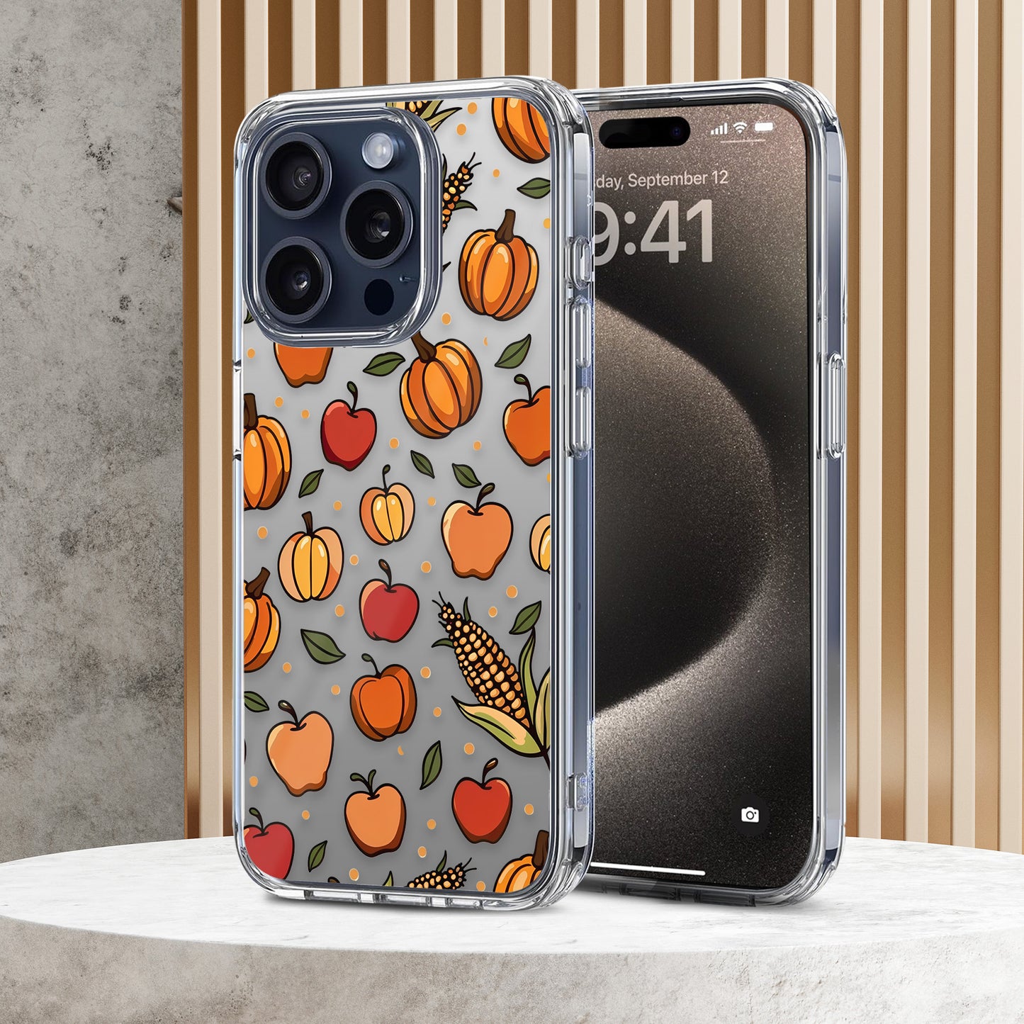 Fall Pattern TPU Clear Case for iPhone & Samsung Phones