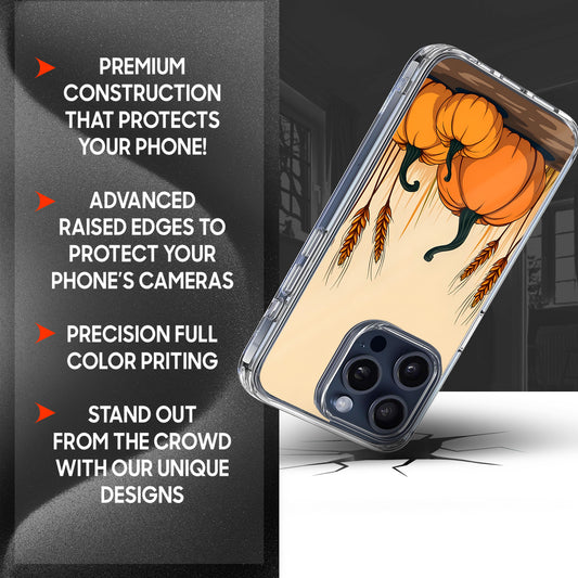 Pumpkin Wheat TPU Clear Case for iPhone & Samsung Phones