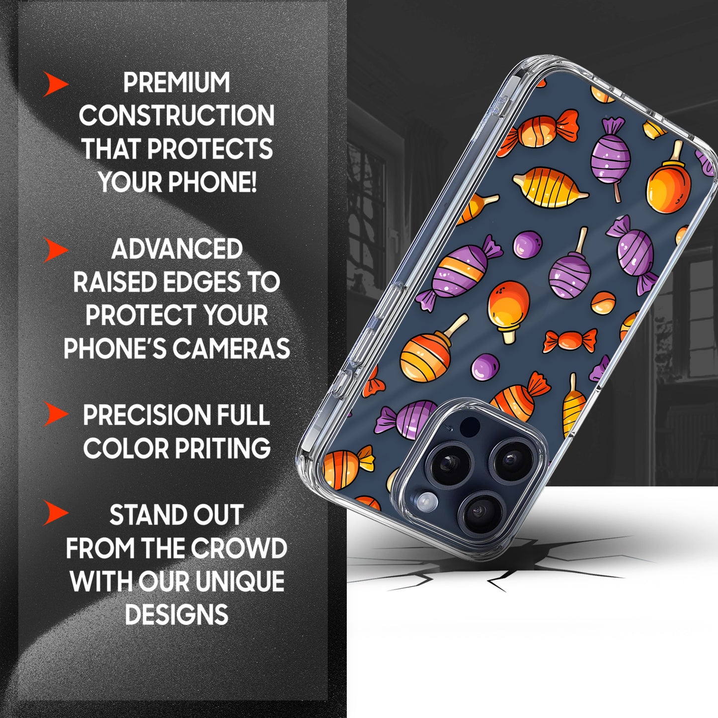 Trick or Treat Candies TPU Clear Phone Case for iPhone & Samsung Phones