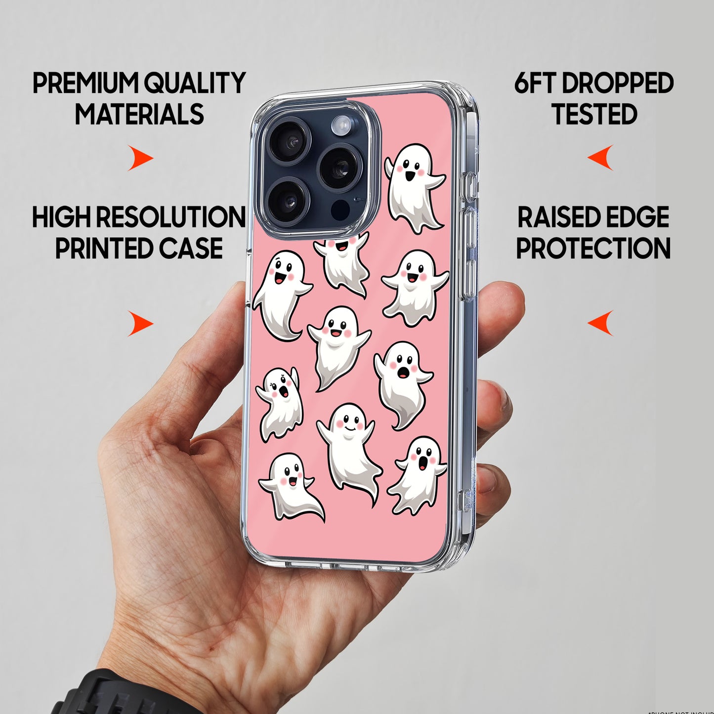 Ghost Pattern TPU Clear Phone Case for iPhone & Samsung Phones