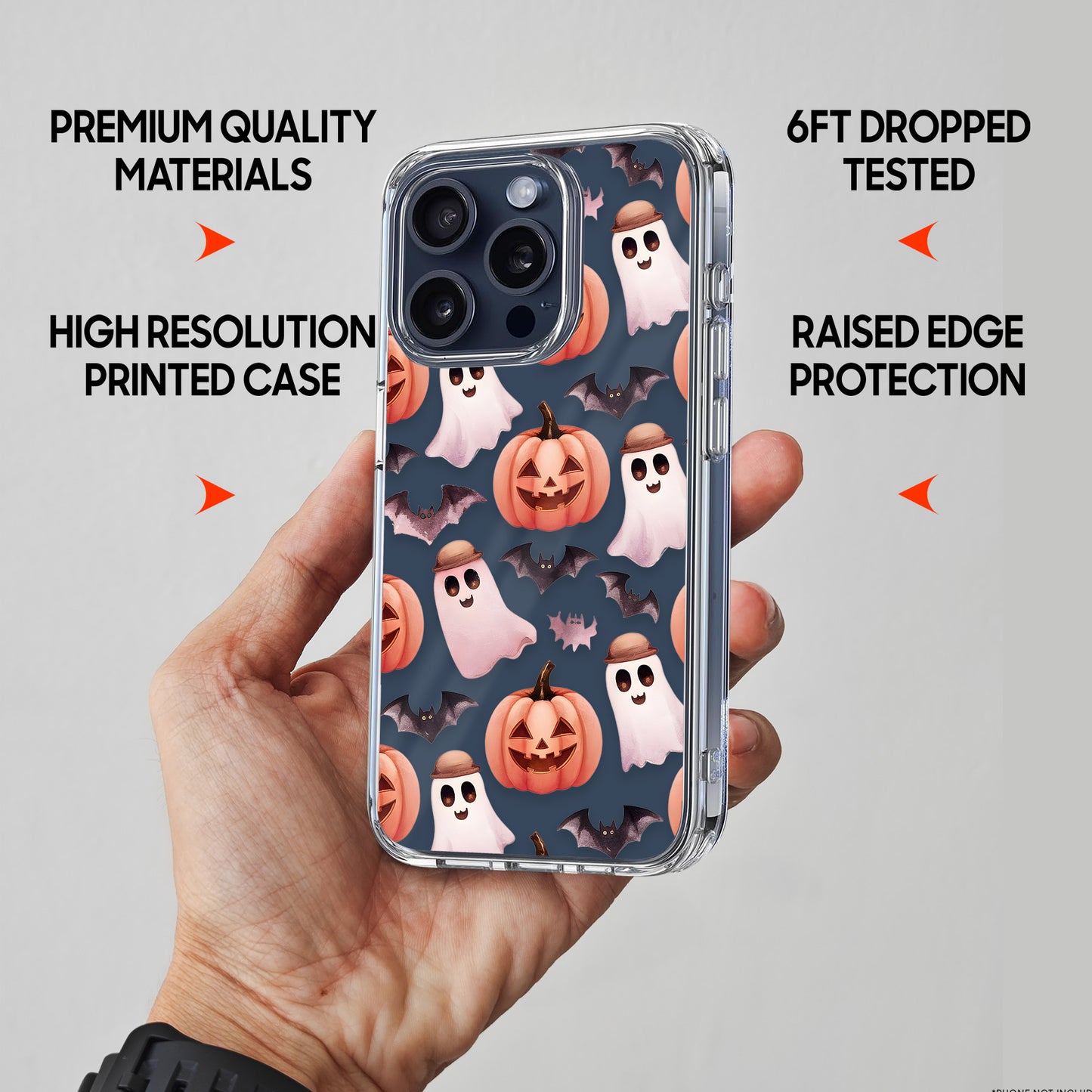 Ghost Pattern 2 TPU Clear Phone Case for iPhone & Samsung Phones