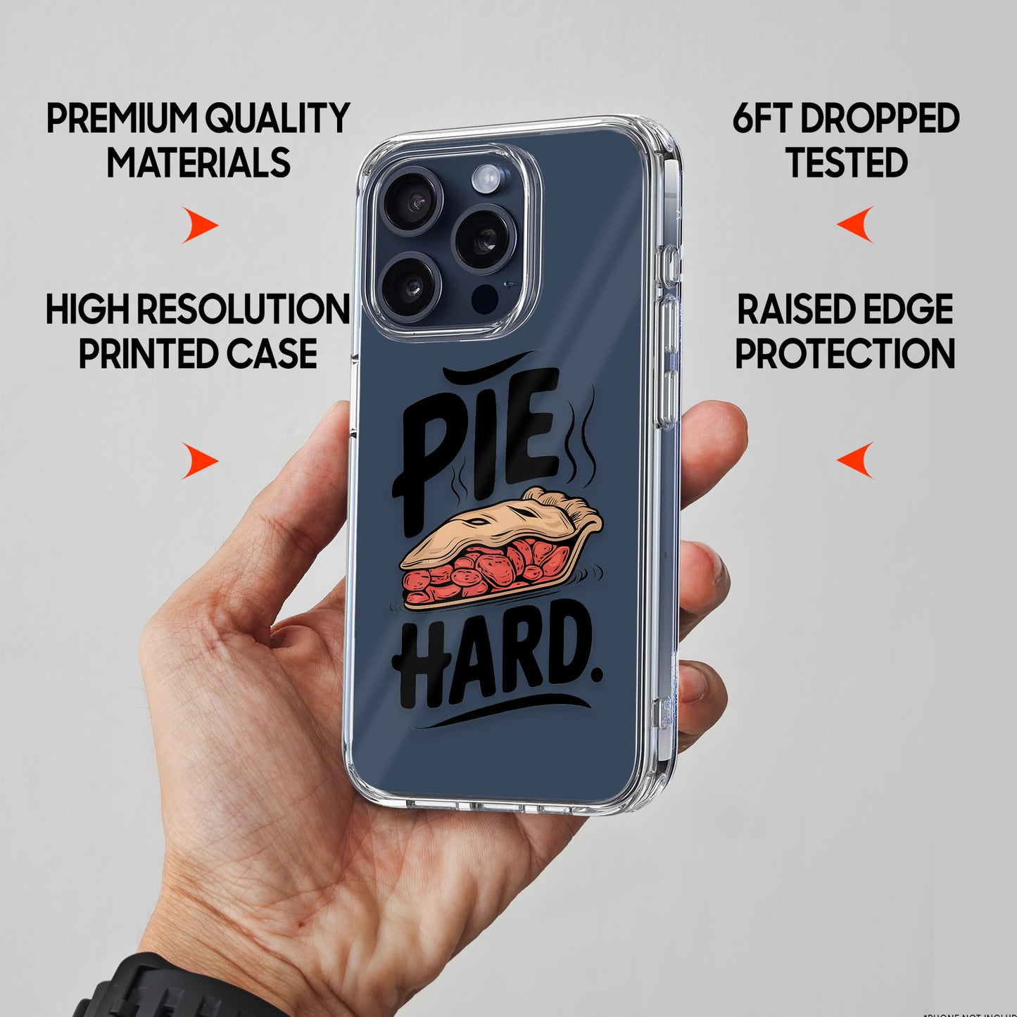 Pie Hard Fall TPU Clear Case for iPhone & Samsung Phones