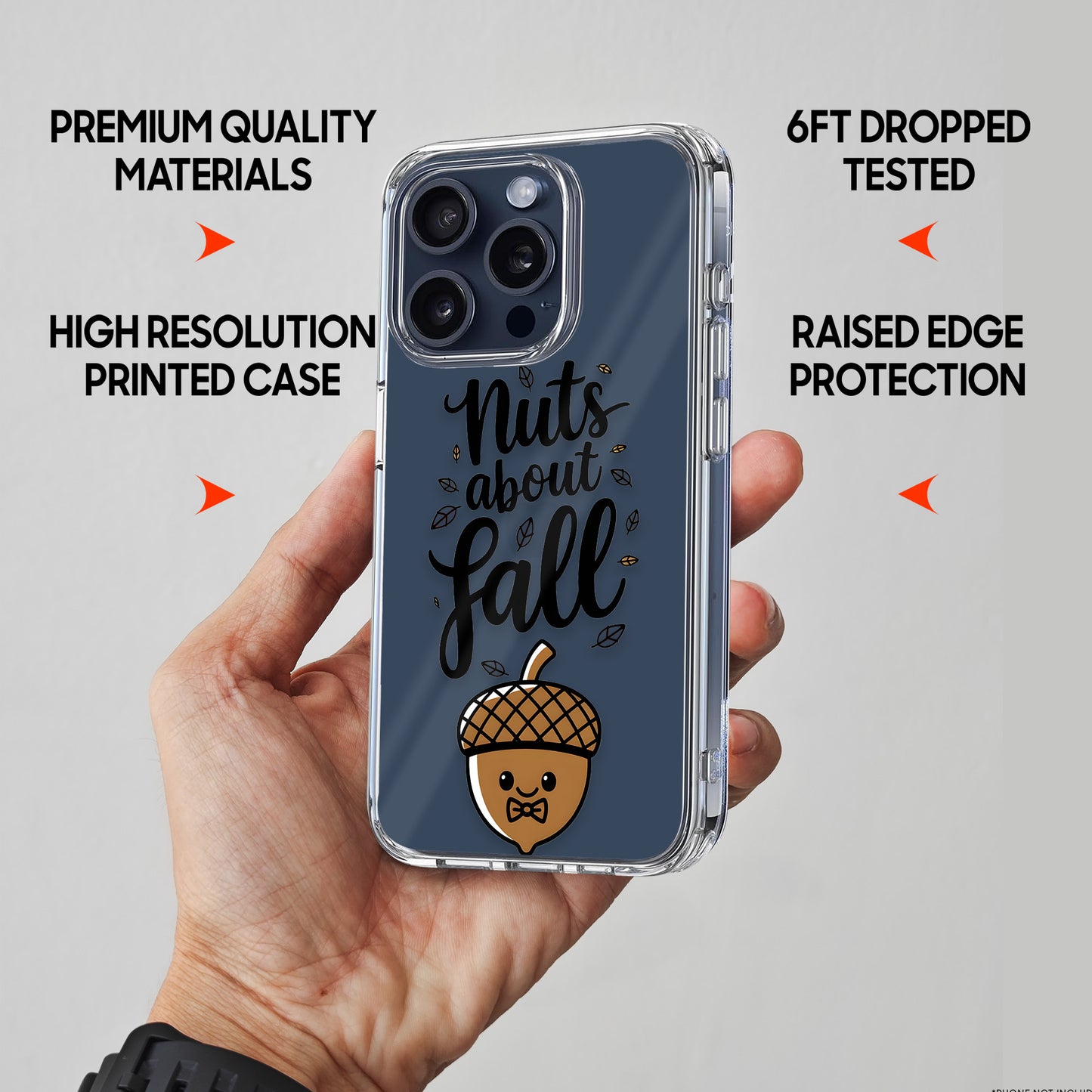 Nuts About Fall TPU Clear Case for iPhone & Samsung Phones