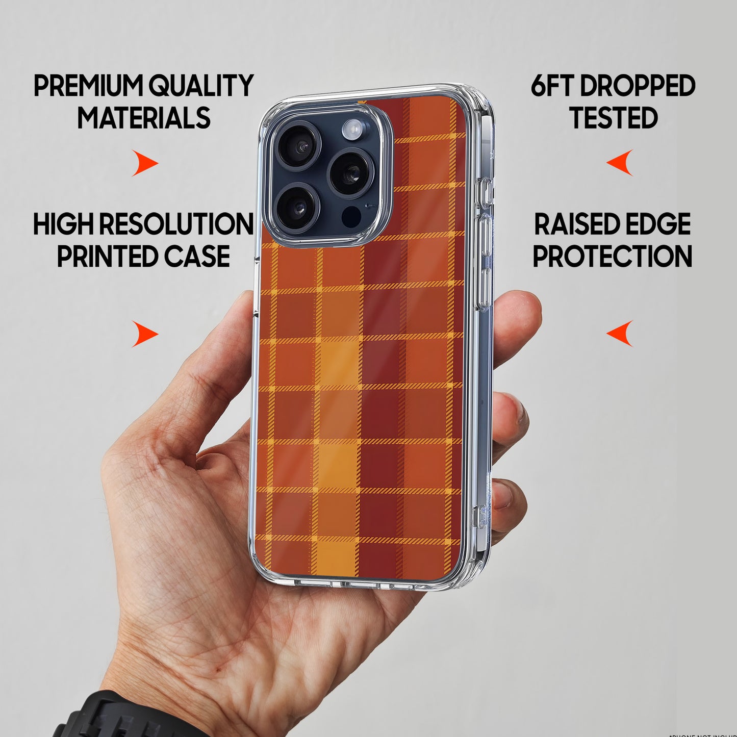 Classic Plaid TPU Clear Case for iPhone & Samsung Phones