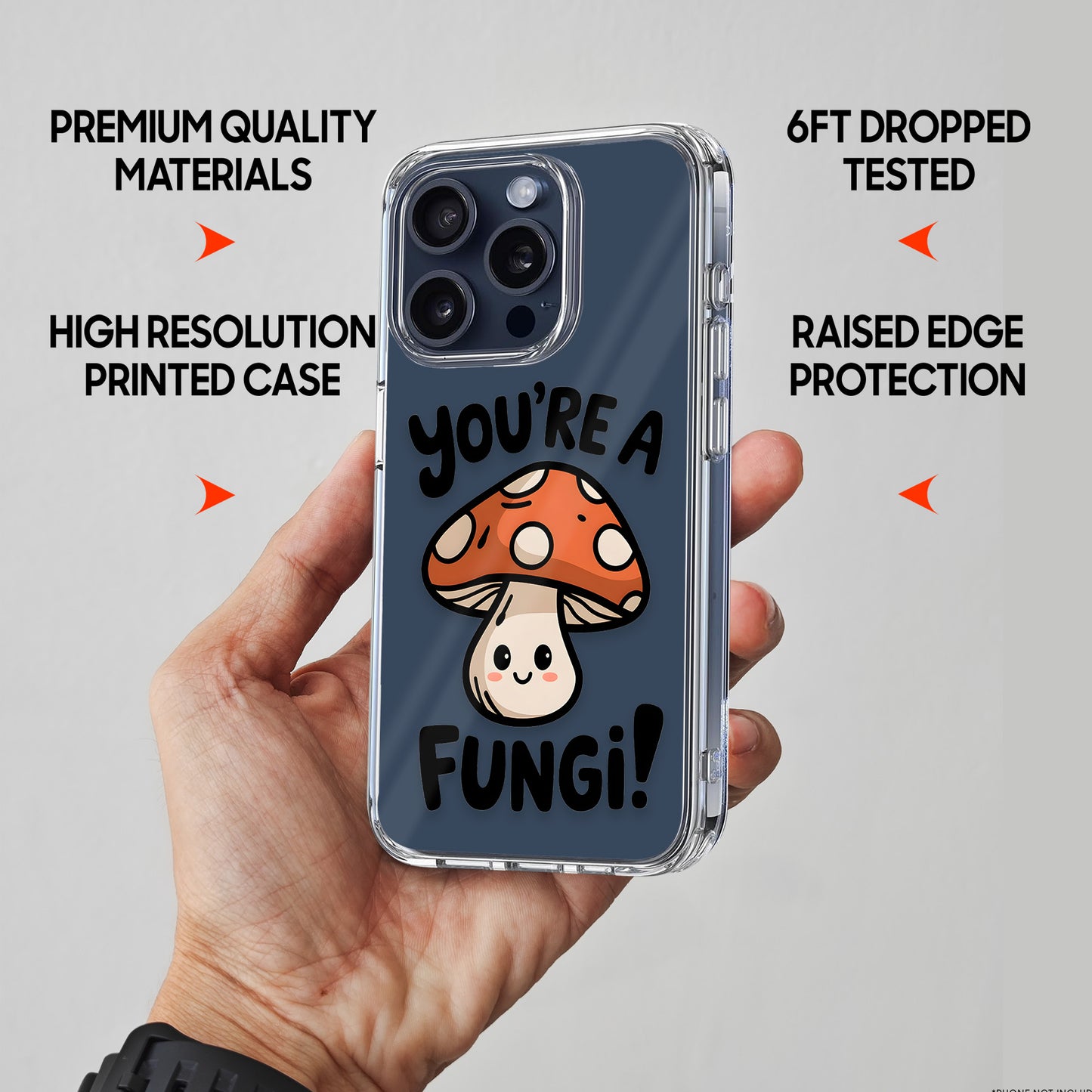 Cute Mushroom TPU Clear Case for iPhone & Samsung Phones