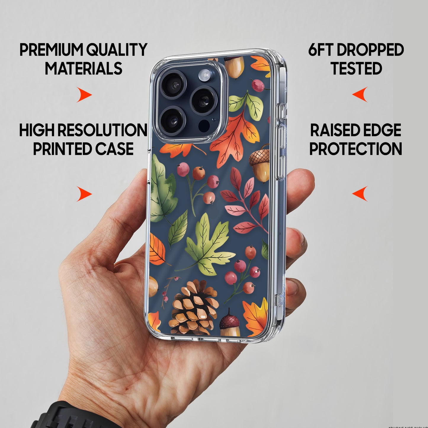 Fall Leaves Pattern 2 TPU Clear Case for iPhone & Samsung Phones