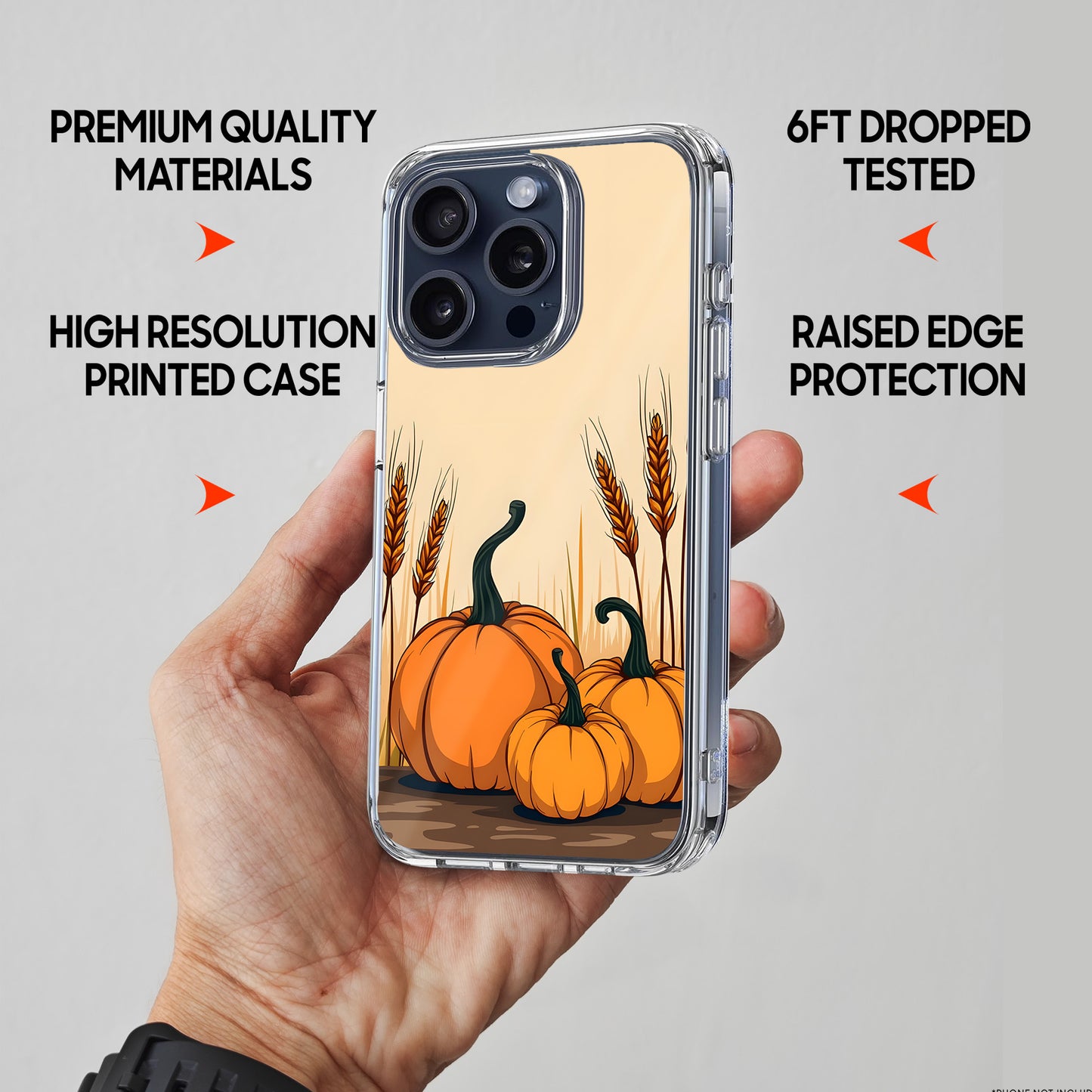 Pumpkin Wheat TPU Clear Case for iPhone & Samsung Phones