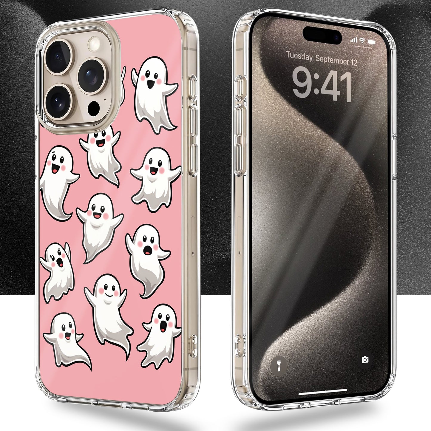 Ghost Pattern TPU Clear Phone Case for iPhone & Samsung Phones