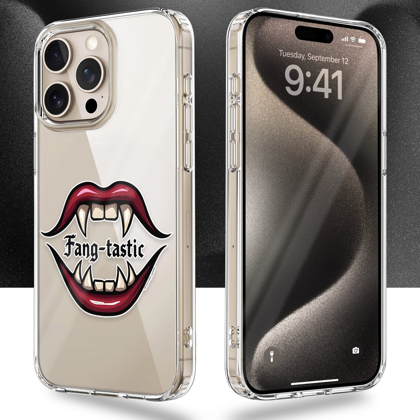 Vampire Fangs TPU Clear Phone Case for iPhone & Samsung Phones