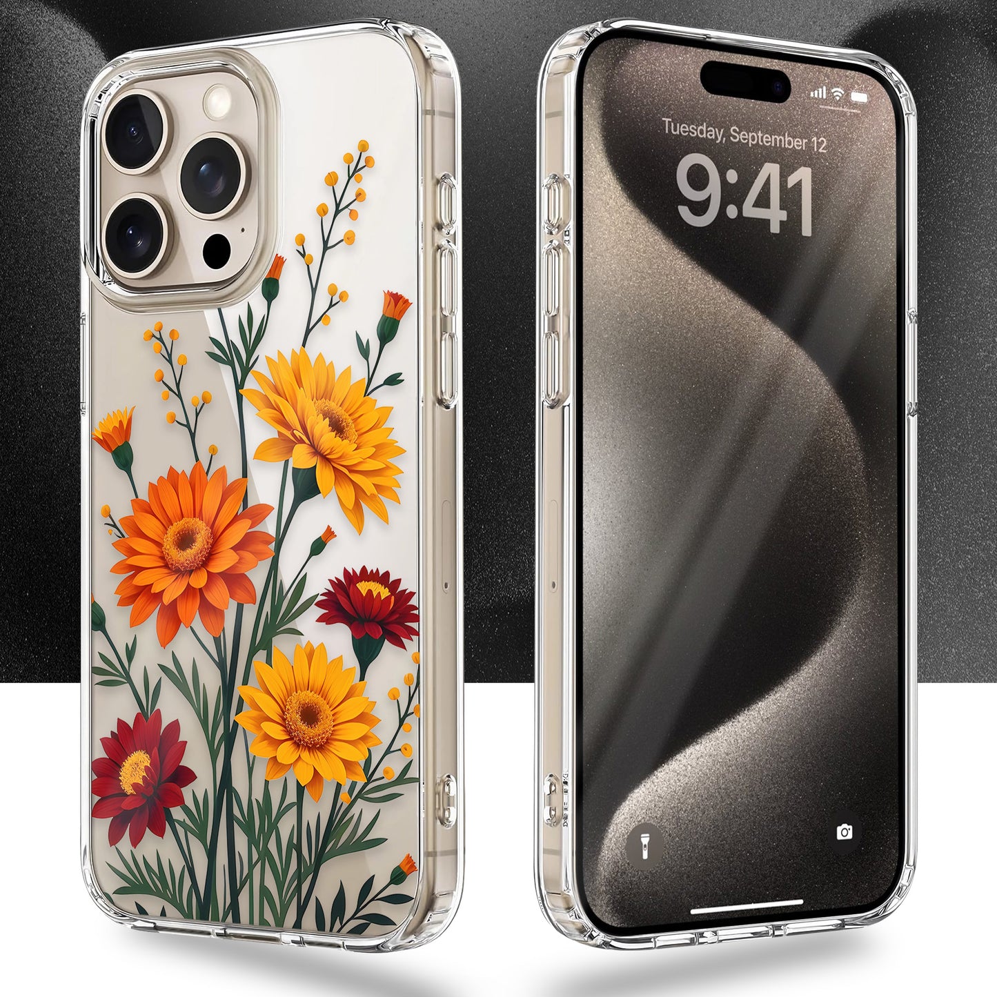 Chrysanthemums TPU Clear Case for iPhone & Samsung Phones