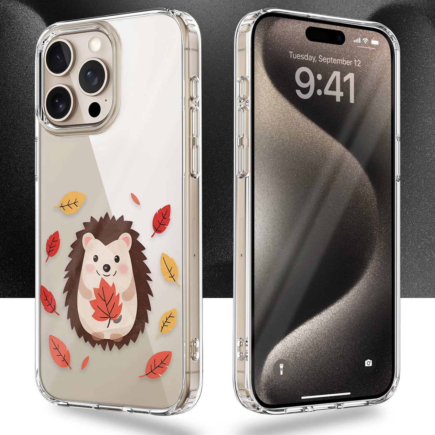 Cute Hedgehog TPU Clear Case for iPhone & Samsung Phones