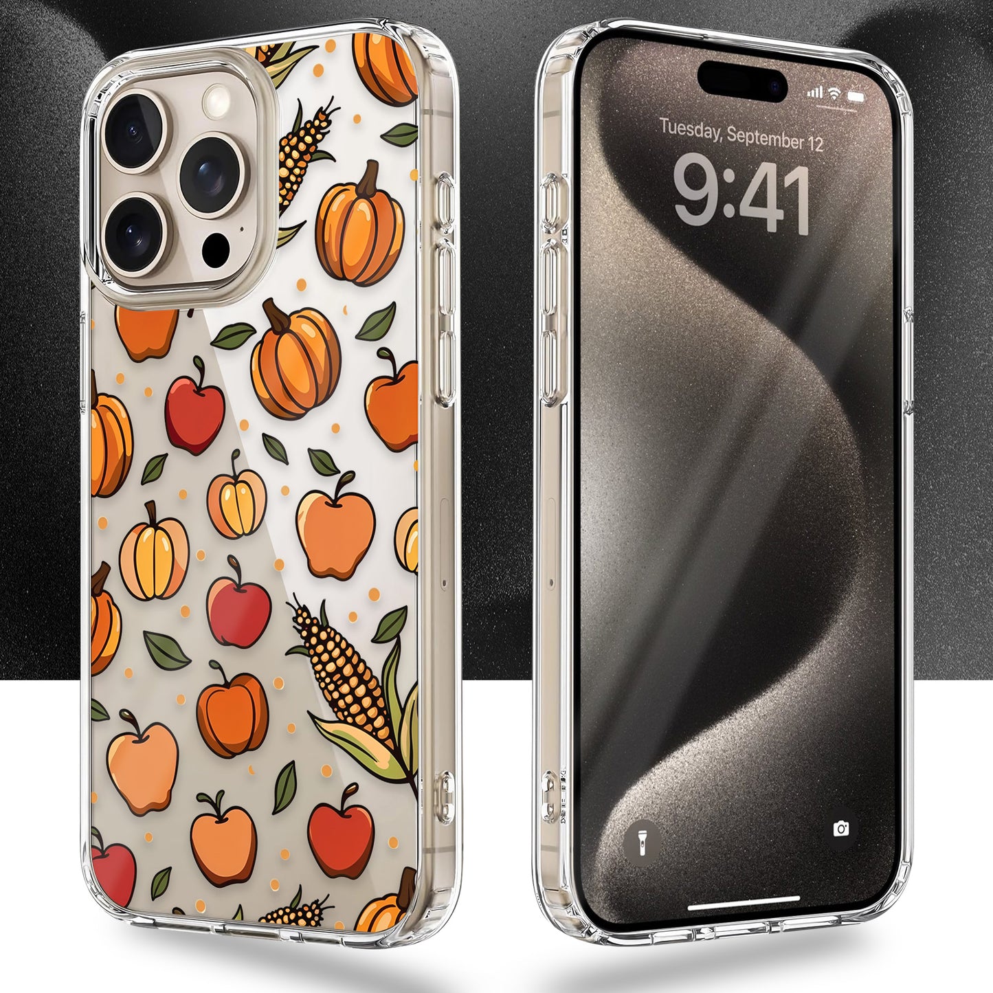 Fall Pattern TPU Clear Case for iPhone & Samsung Phones