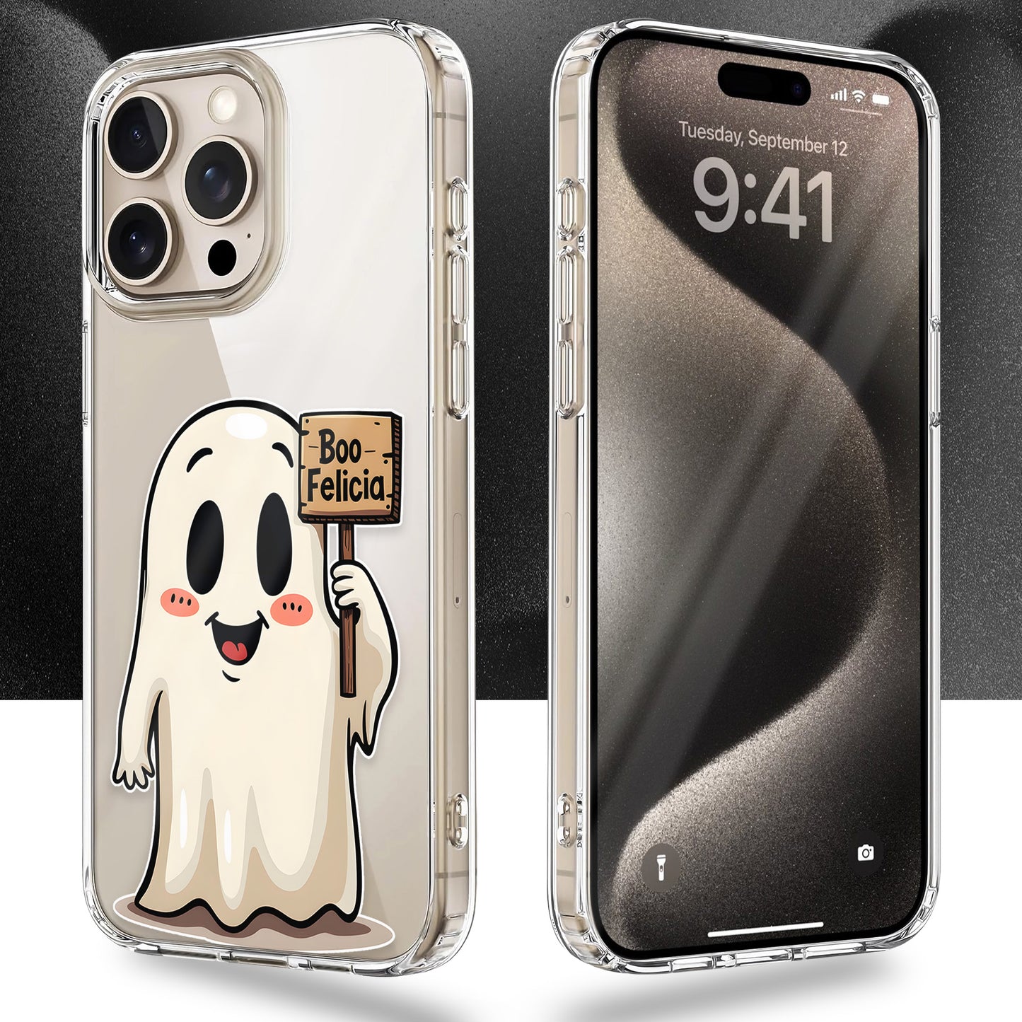 Boo Felicia TPU Clear Phone Case for iPhone & Samsung Phones