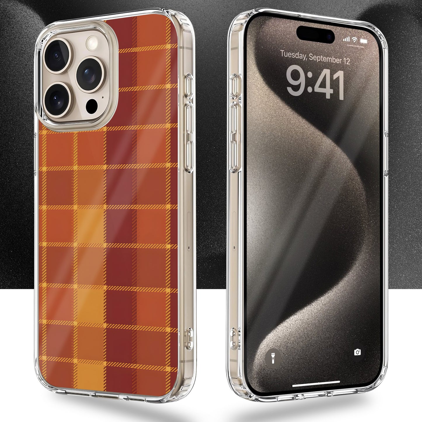 Classic Plaid TPU Clear Case for iPhone & Samsung Phones