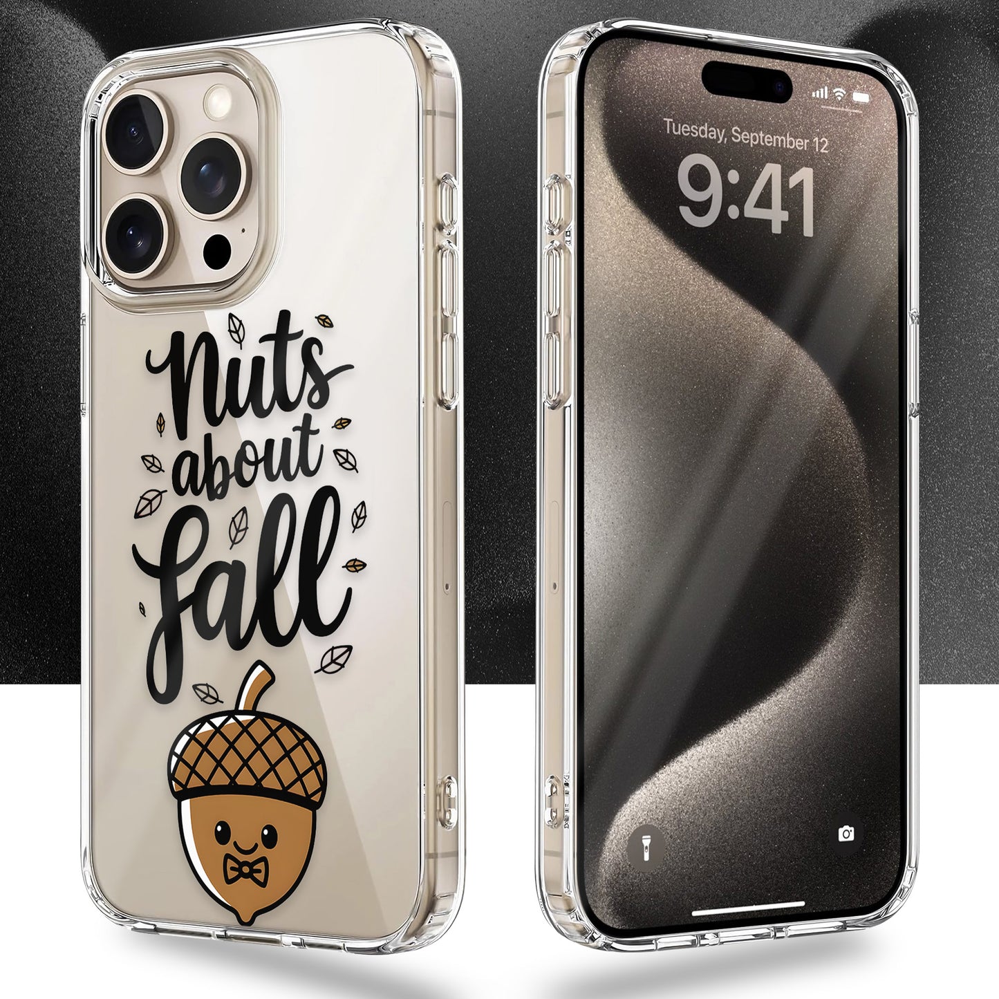 Nuts About Fall TPU Clear Case for iPhone & Samsung Phones