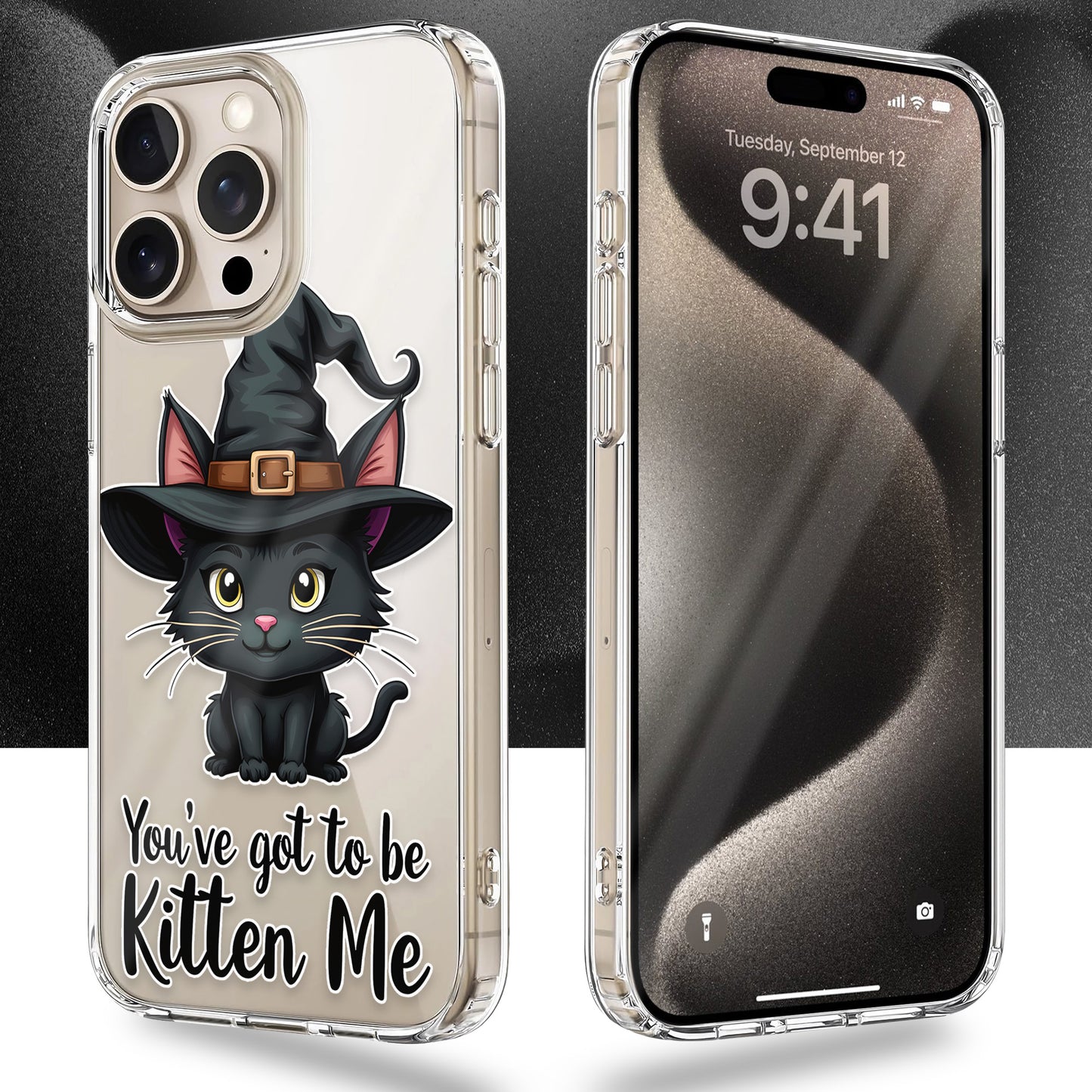 Witch Cute Cat TPU Clear Case for iPhone & Samsung Phones