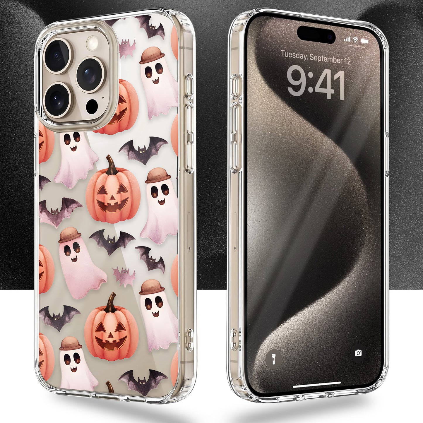 Ghost Pattern 2 TPU Clear Phone Case for iPhone & Samsung Phones