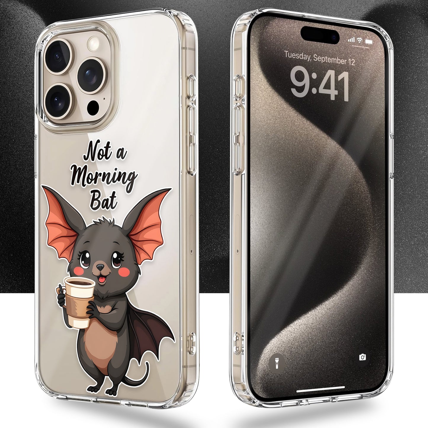 Not a Morning Bat TPU Clear Case for iPhone & Samsung Phones