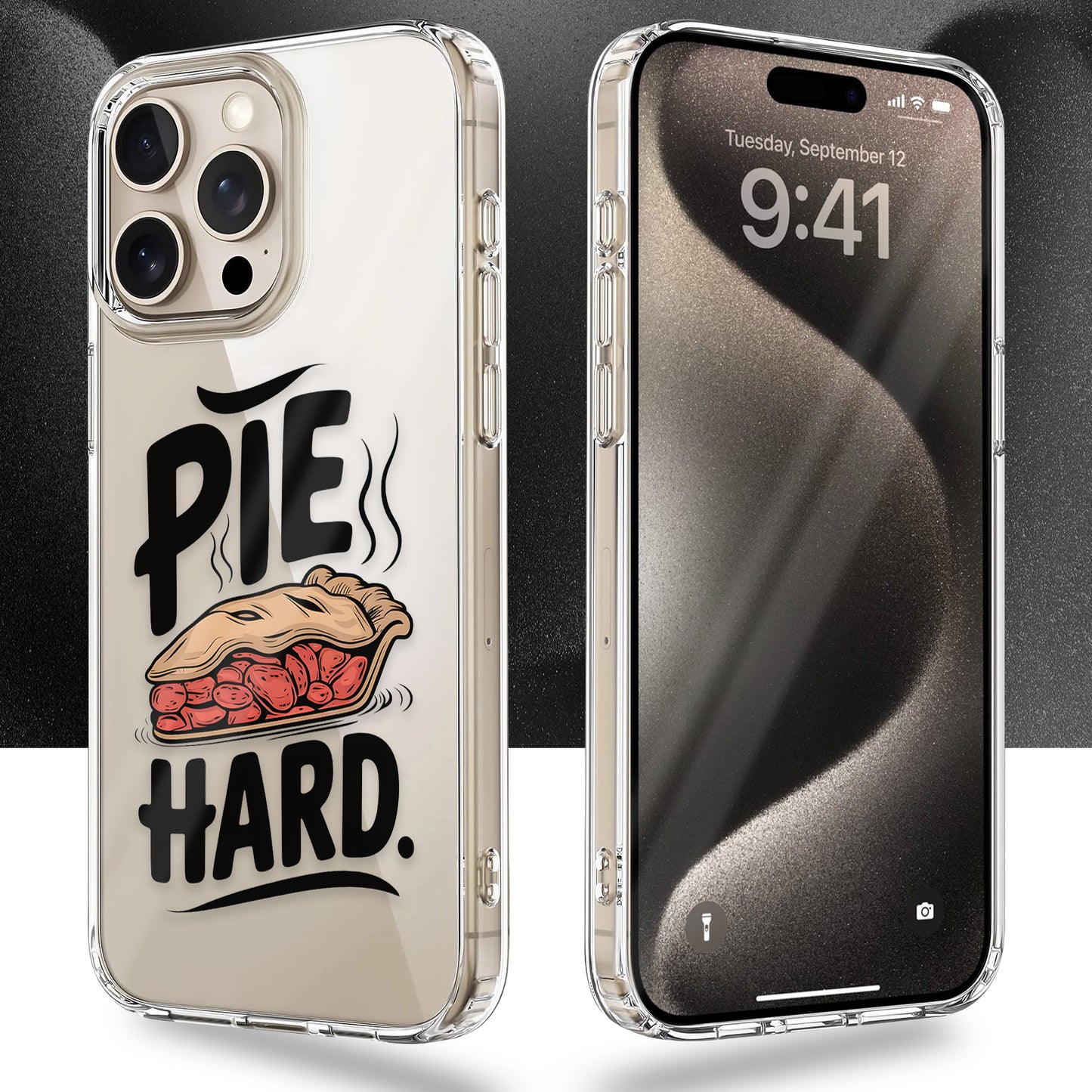 Pie Hard Fall TPU Clear Case for iPhone & Samsung Phones