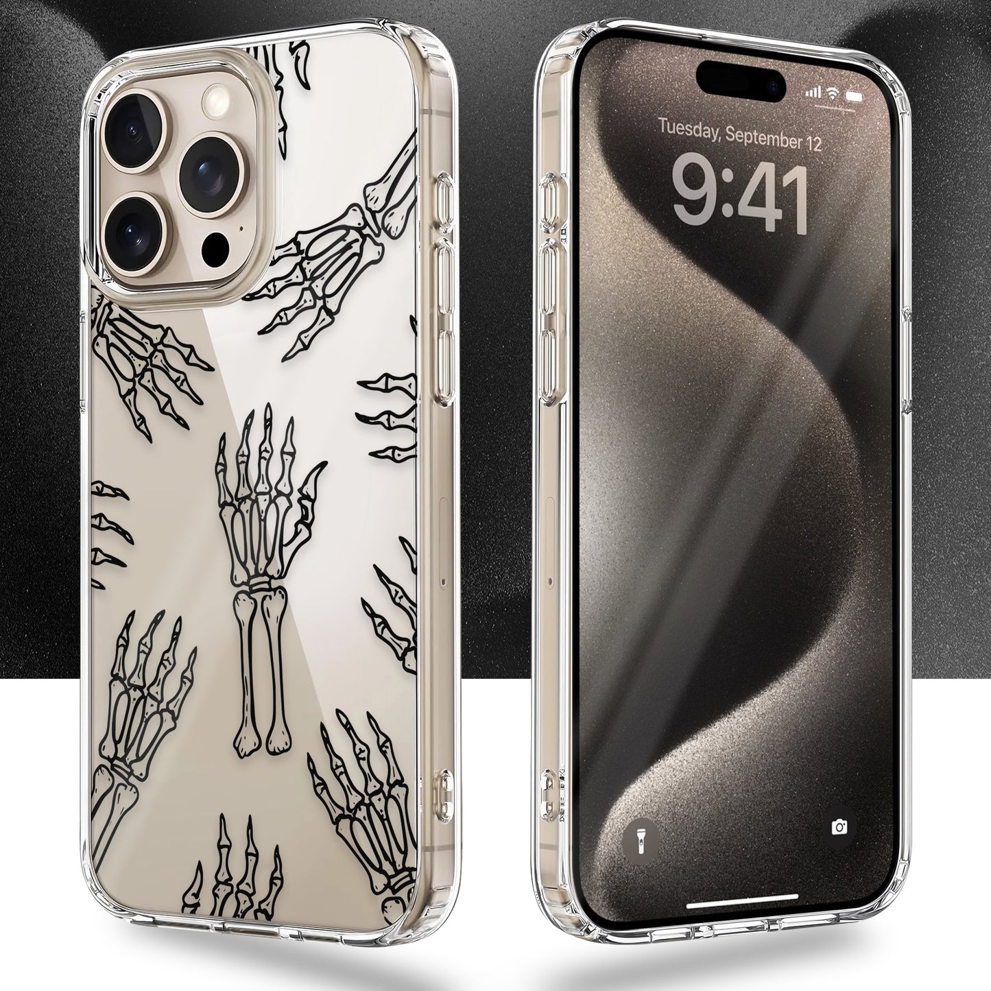 Creepy Skulls Hand TPU Clear Case for iPhone & Samsung Phones