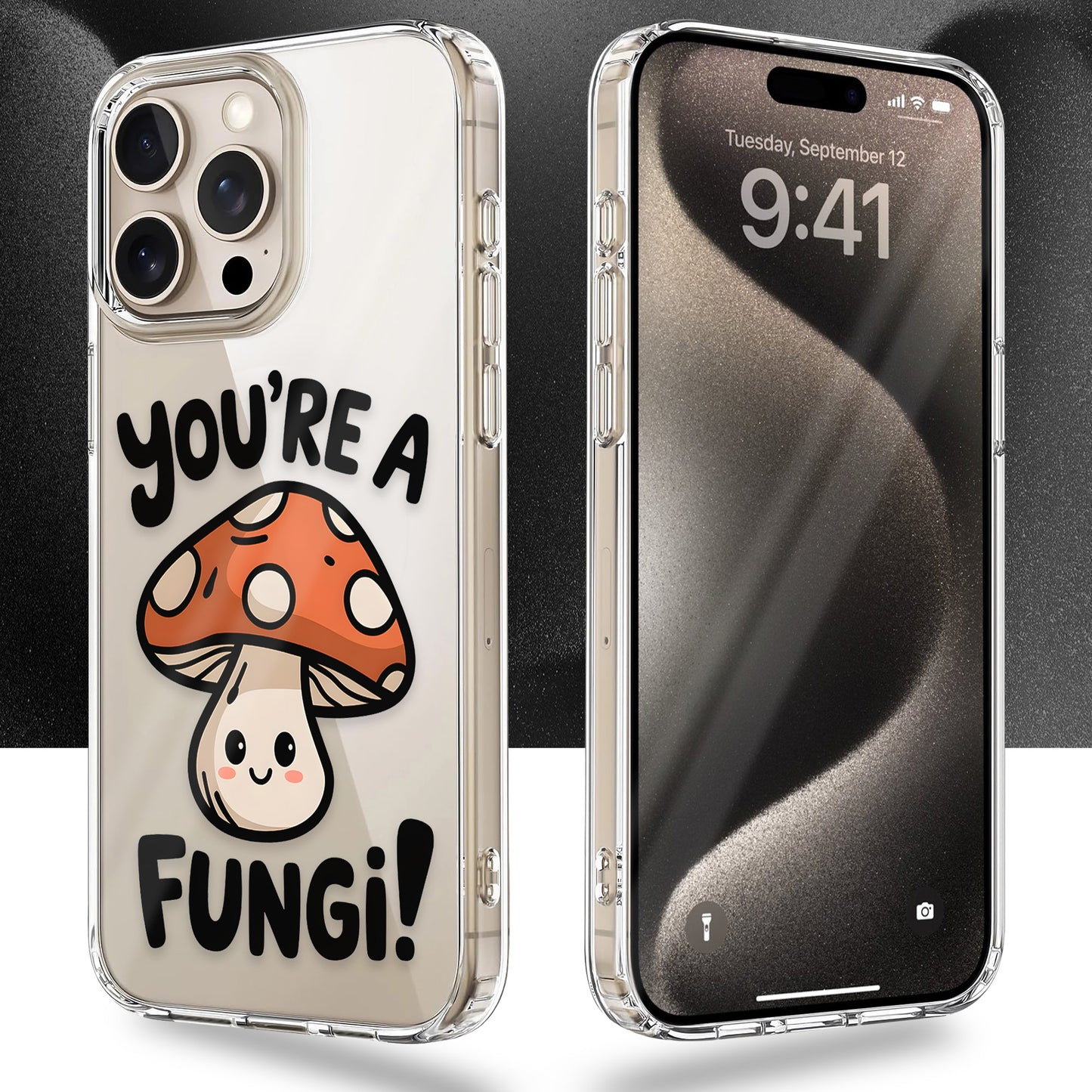 Cute Mushroom TPU Clear Case for iPhone & Samsung Phones