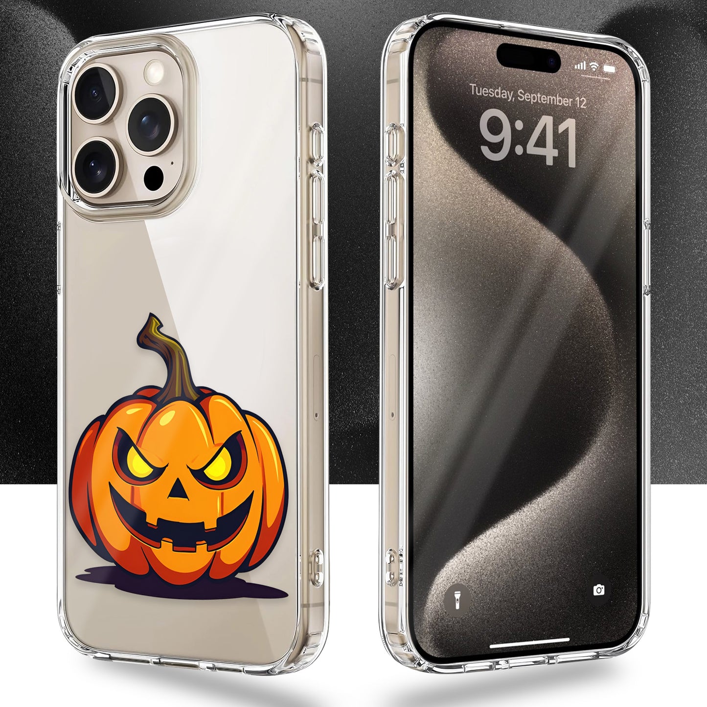 Jack O Lantern TPU Clear Case for iPhone & Samsung Phones