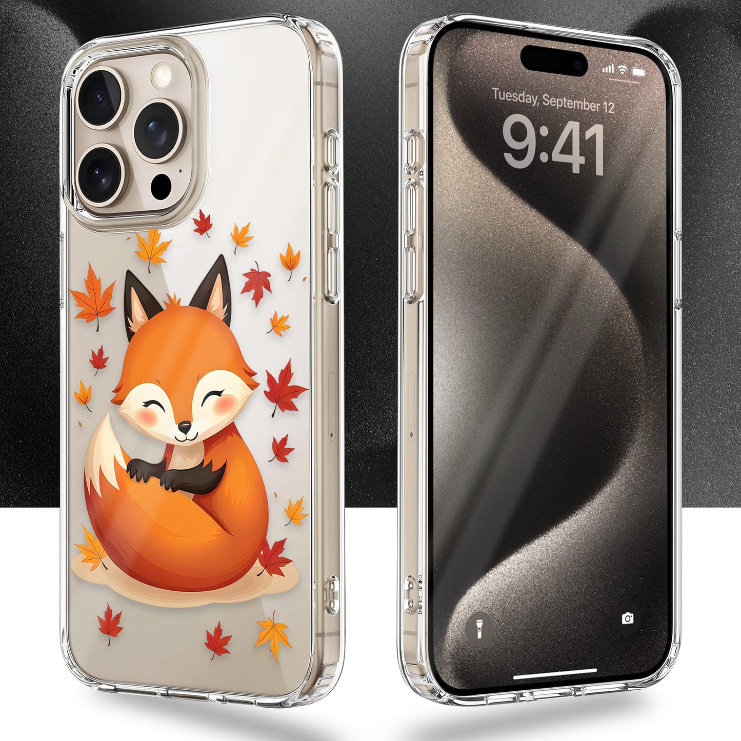 Fox Curled Up TPU Clear Case for iPhone & Samsung Phones