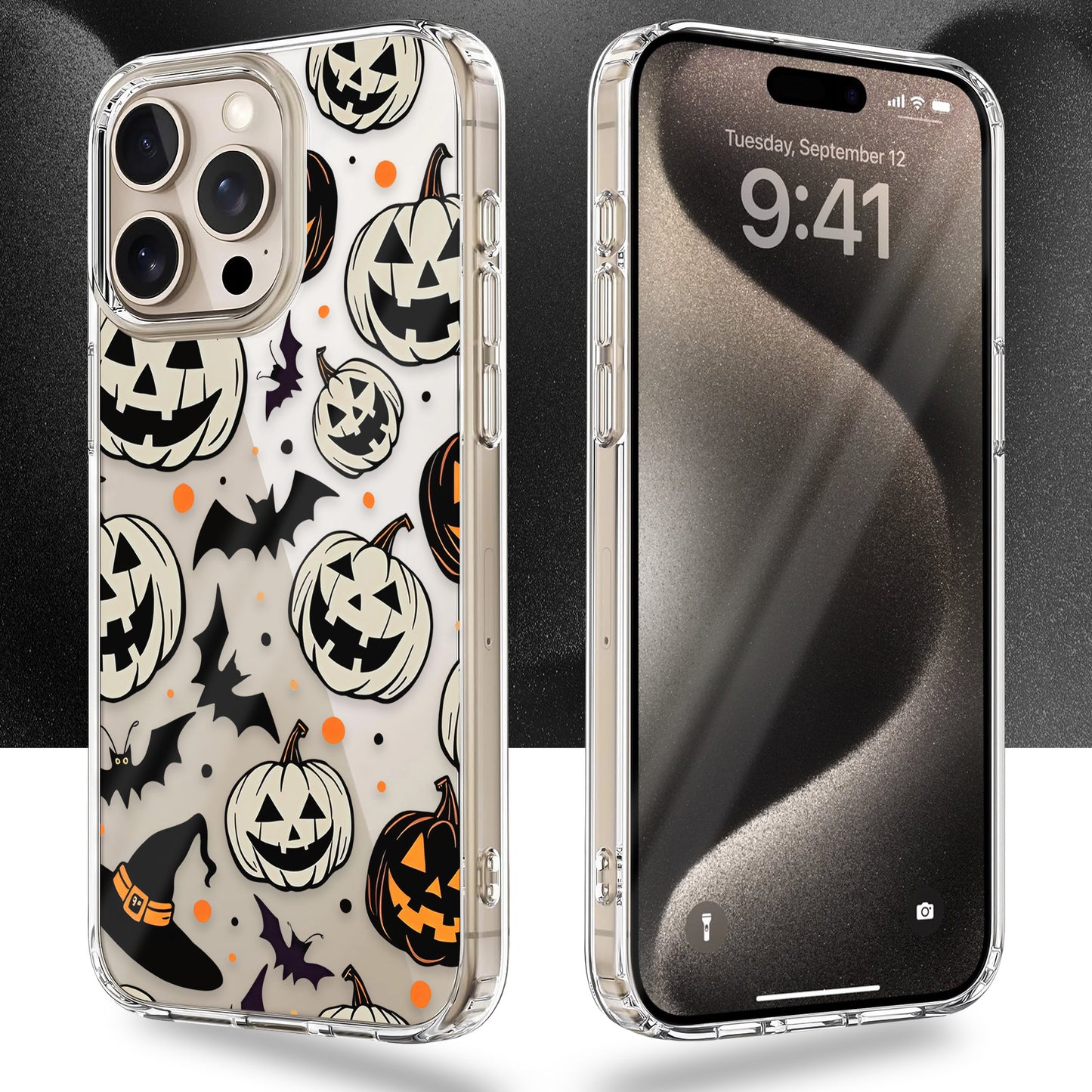 Jack O Lantern White TPU Clear Case for iPhone & Samsung Phones