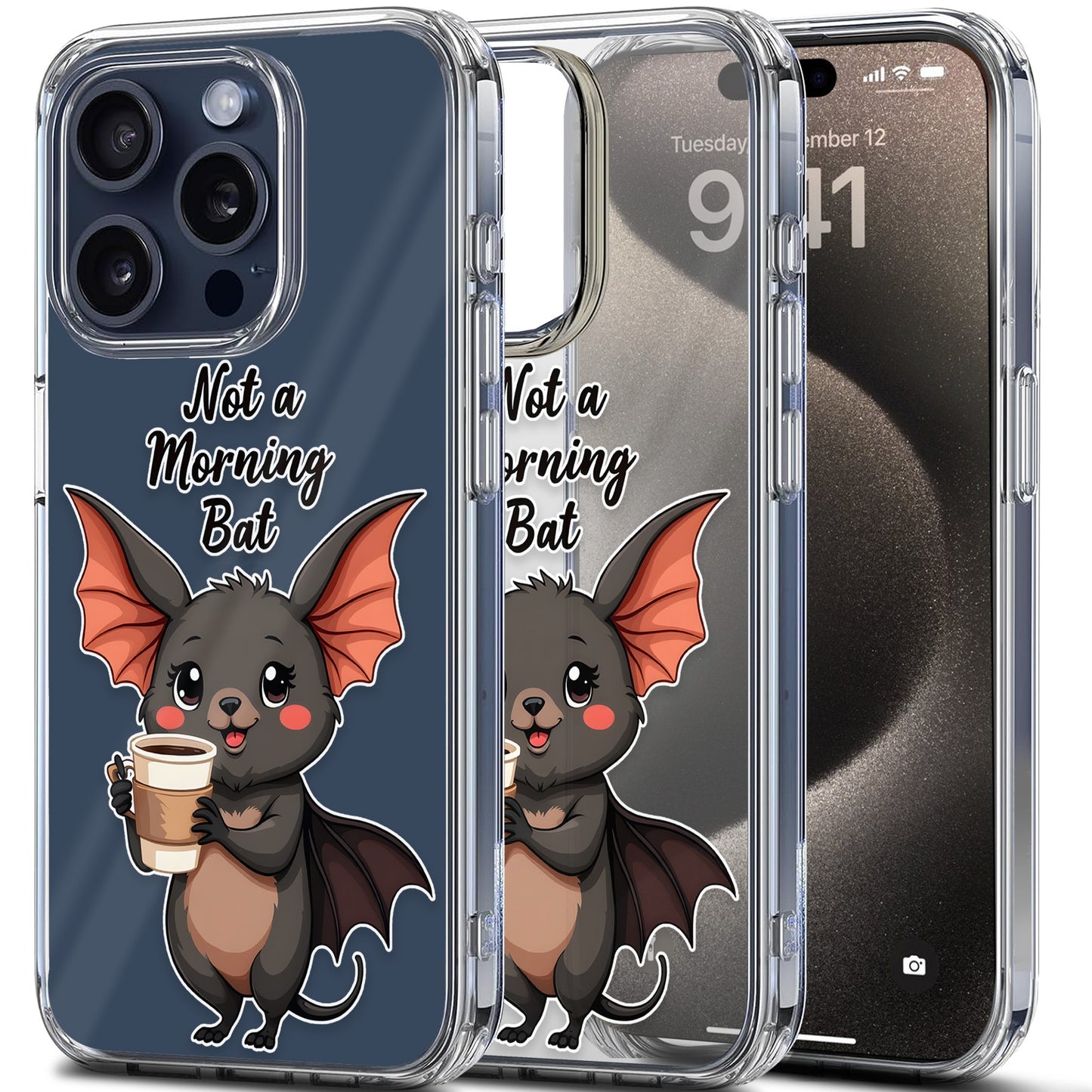 Not a Morning Bat TPU Clear Case for iPhone & Samsung Phones