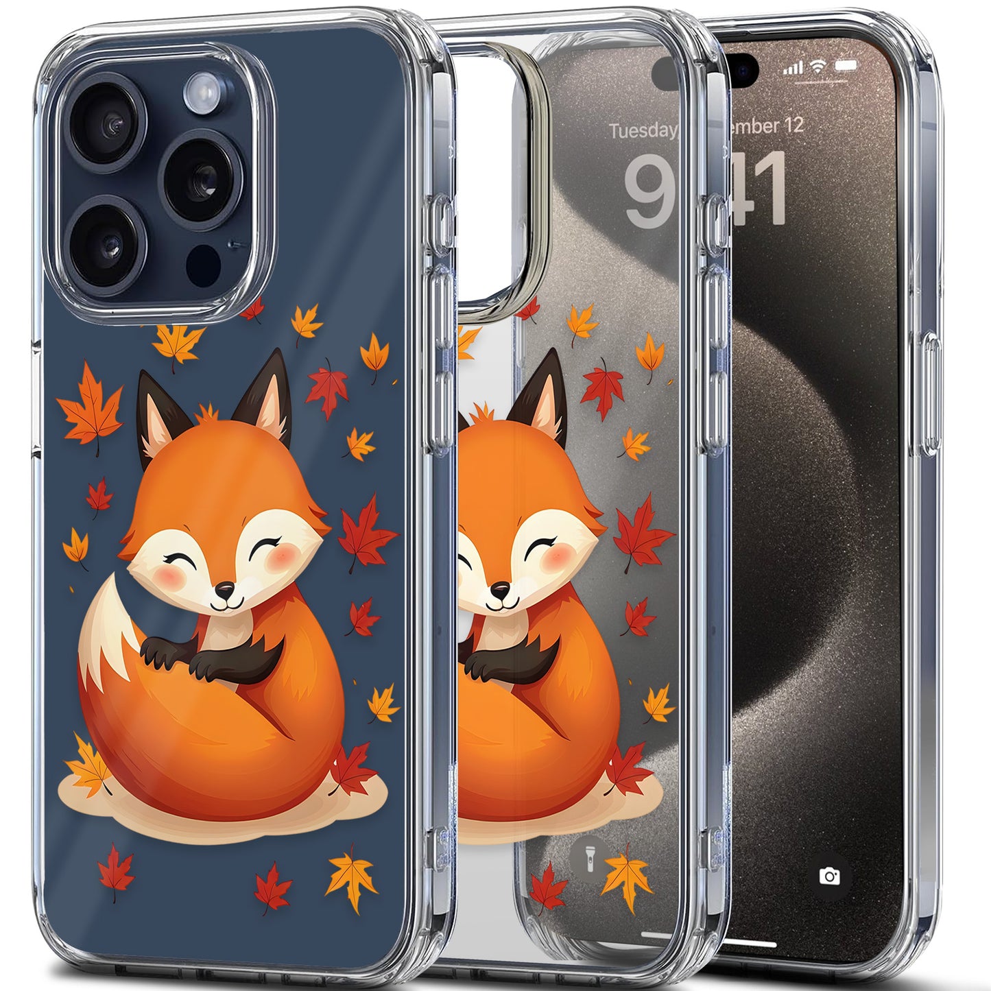 Fox Curled Up TPU Clear Case for iPhone & Samsung Phones