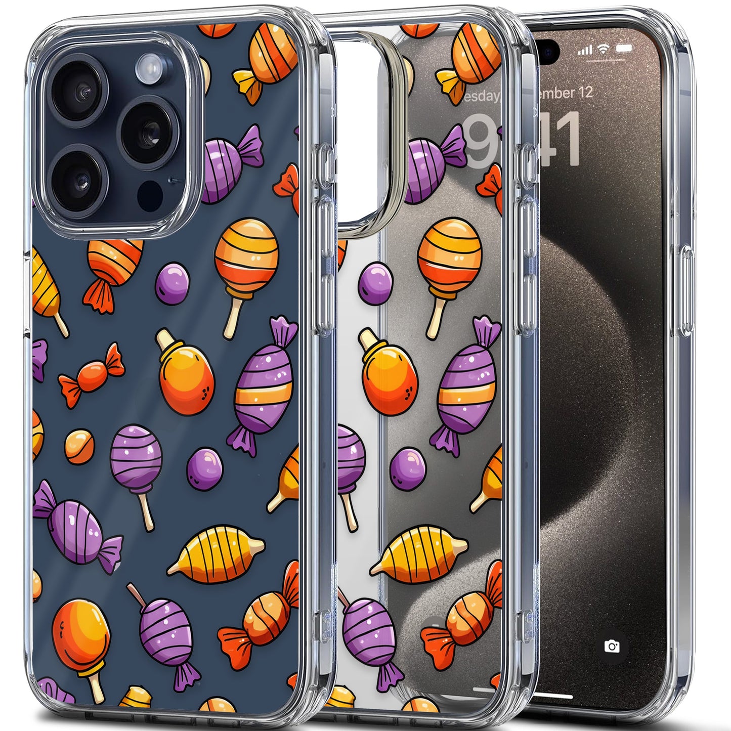 Trick or Treat Candies TPU Clear Phone Case for iPhone & Samsung Phones