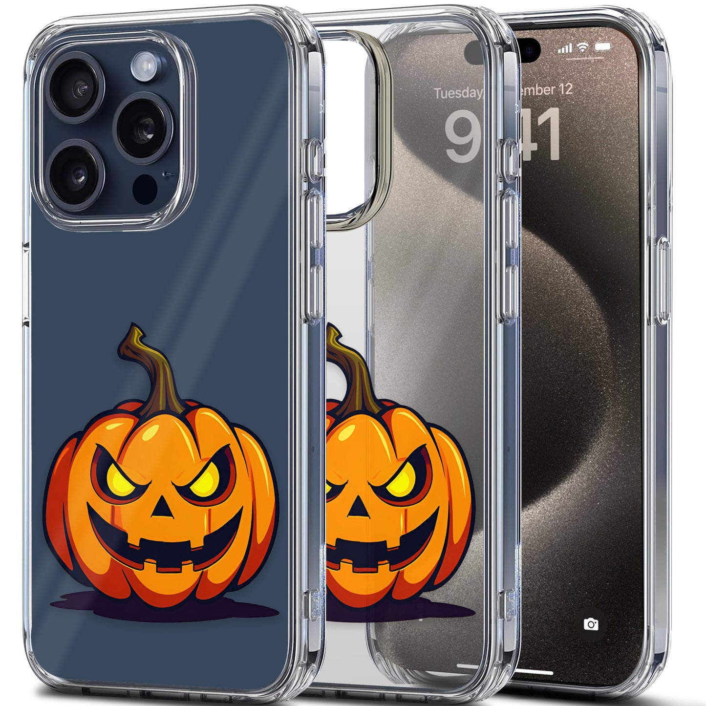 Jack O Lantern TPU Clear Case for iPhone & Samsung Phones