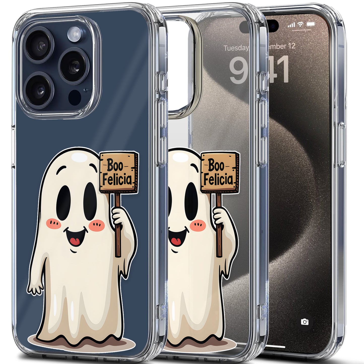 Boo Felicia TPU Clear Phone Case for iPhone & Samsung Phones