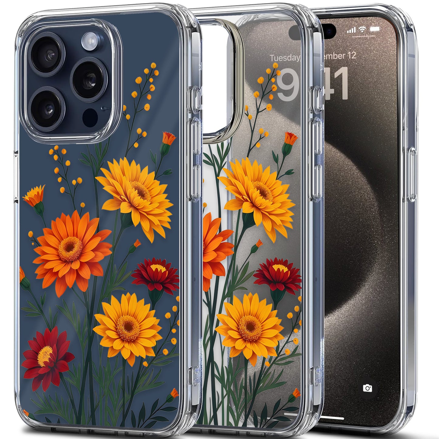 Chrysanthemums TPU Clear Case for iPhone & Samsung Phones