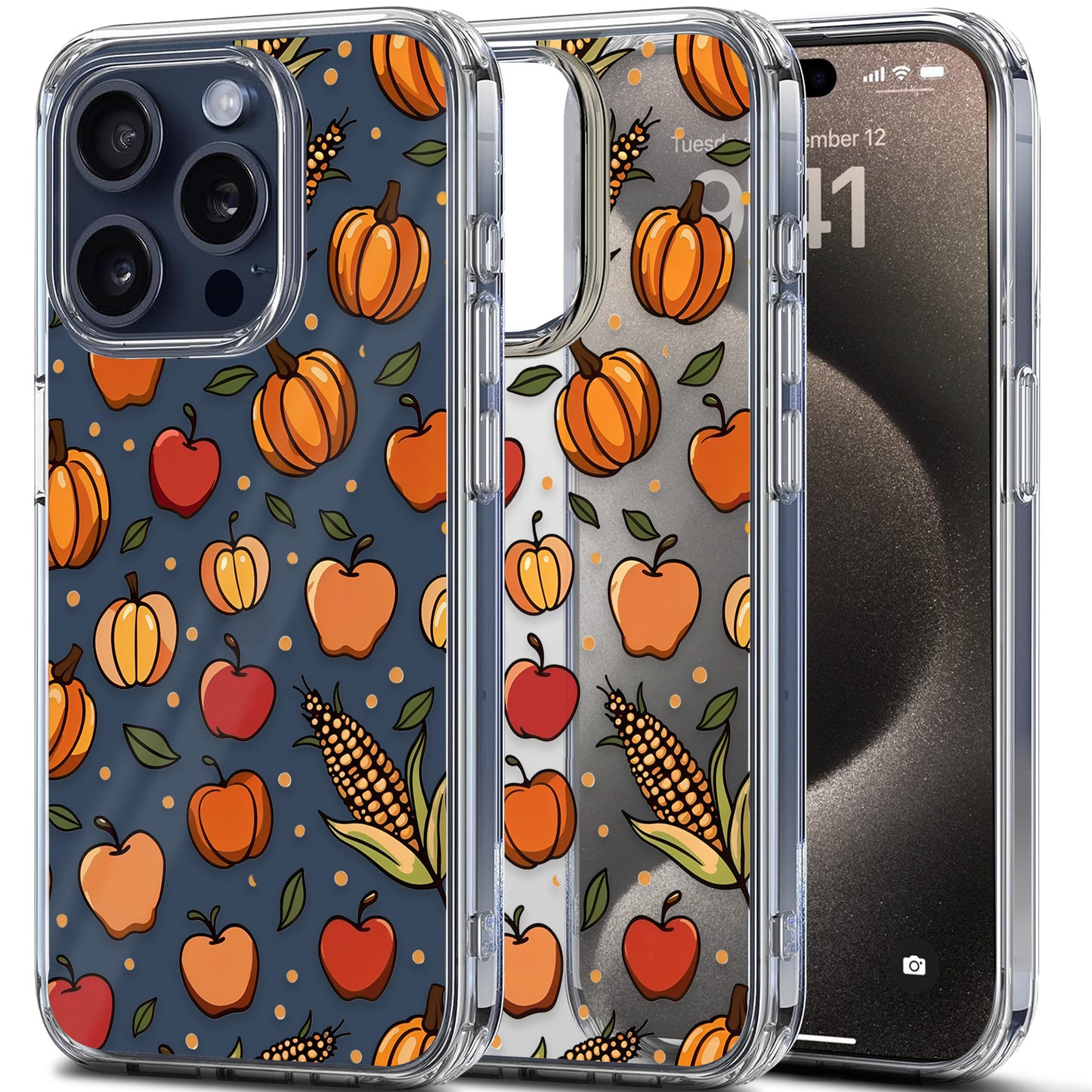 Fall Pattern TPU Clear Case for iPhone & Samsung Phones