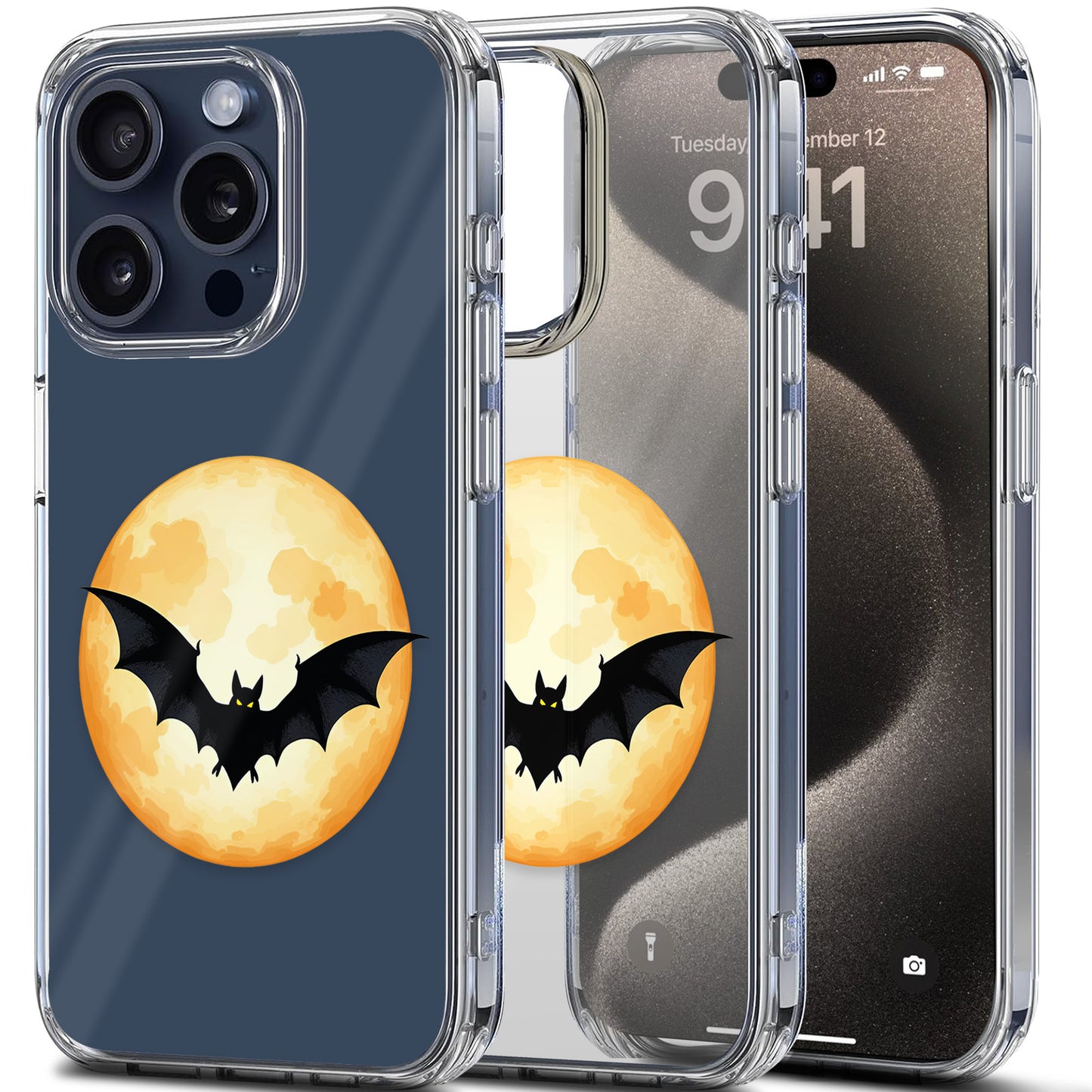 Glowing Full Moon TPU Clear Case for iPhone & Samsung Phones