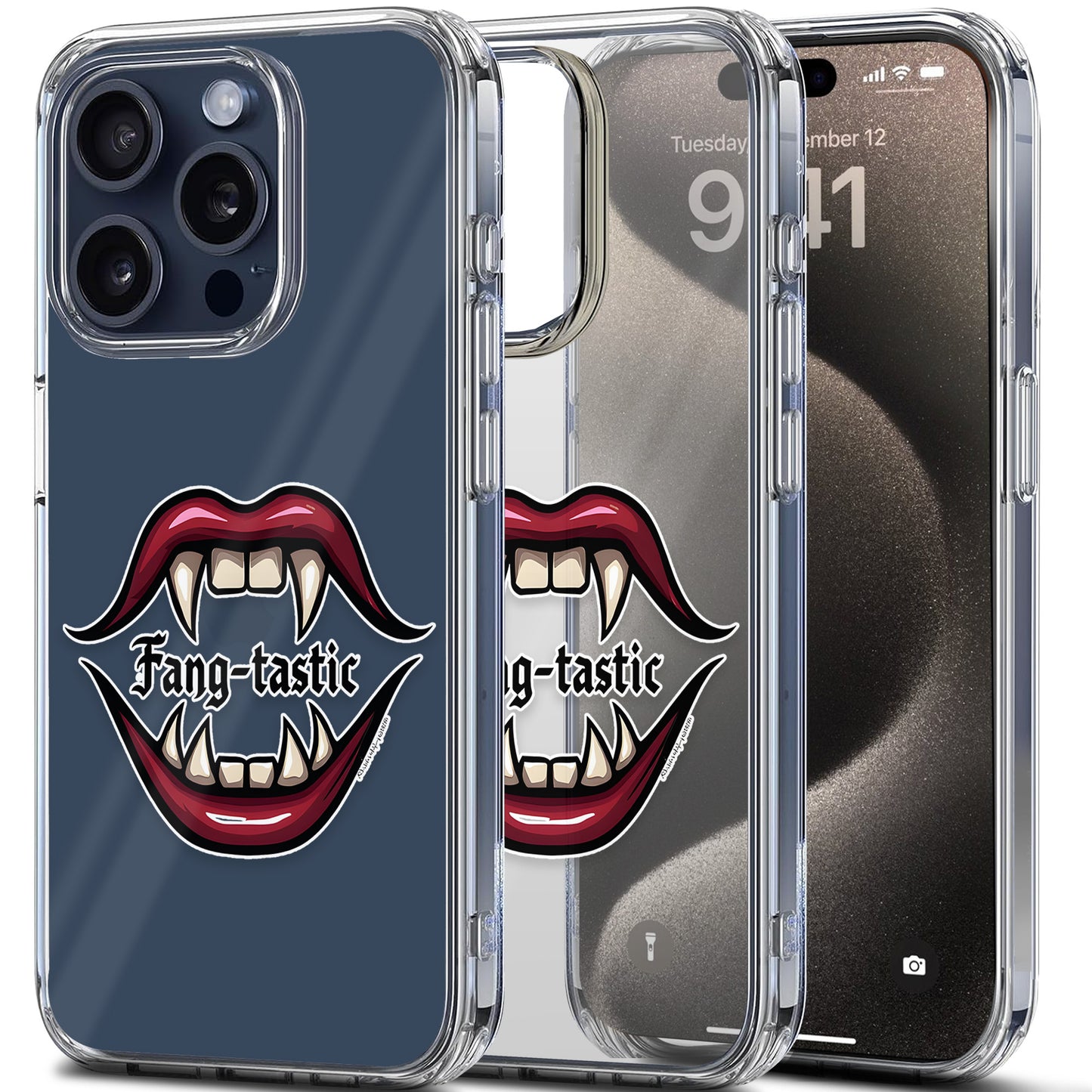 Vampire Fangs TPU Clear Phone Case for iPhone & Samsung Phones